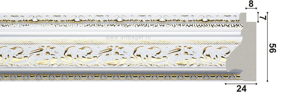 Пластиковый багет BR 1034-WHITE
